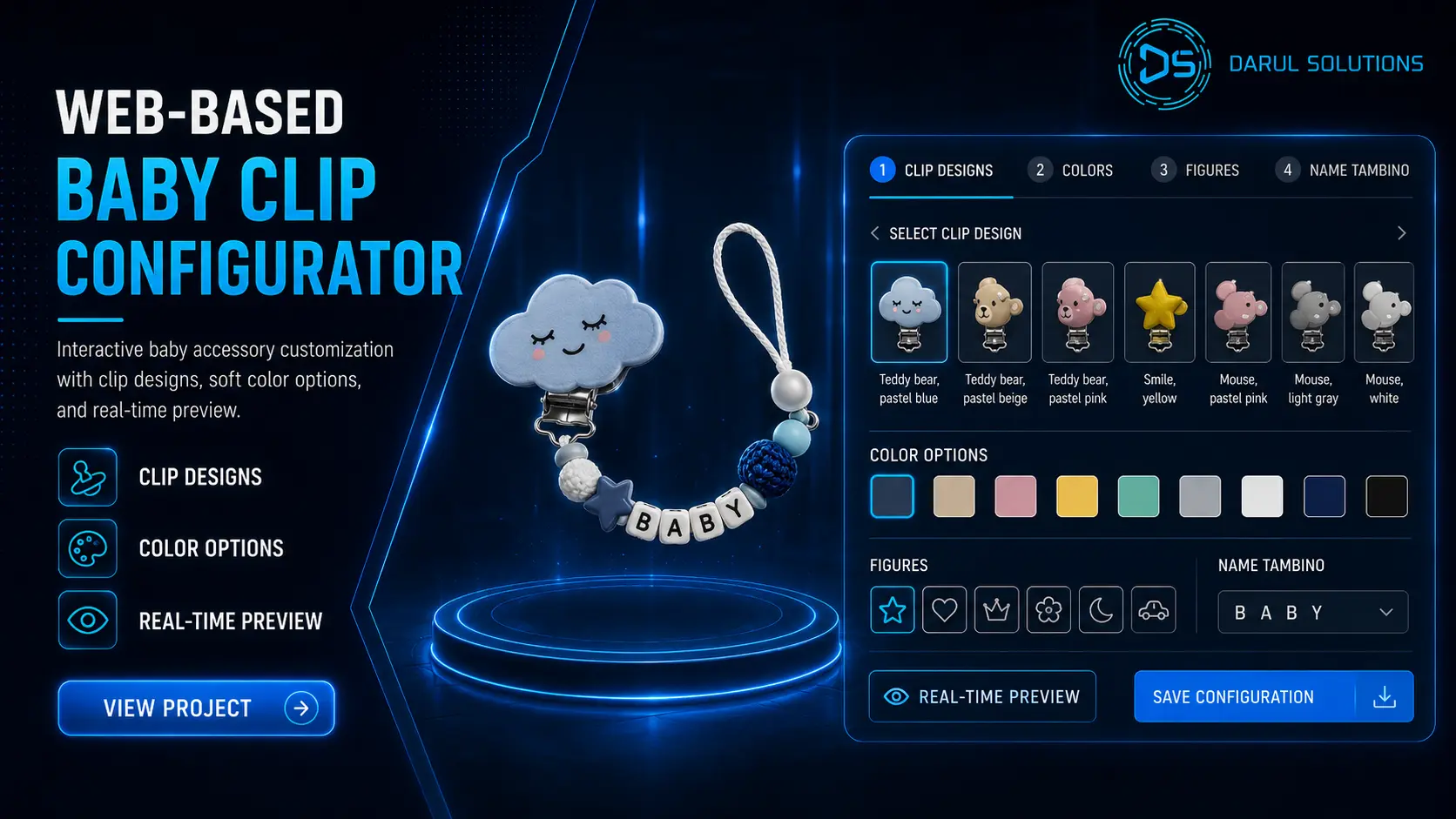Baby Pacifier Clip Configurator - Web Product Configurators visualization screenshot 1